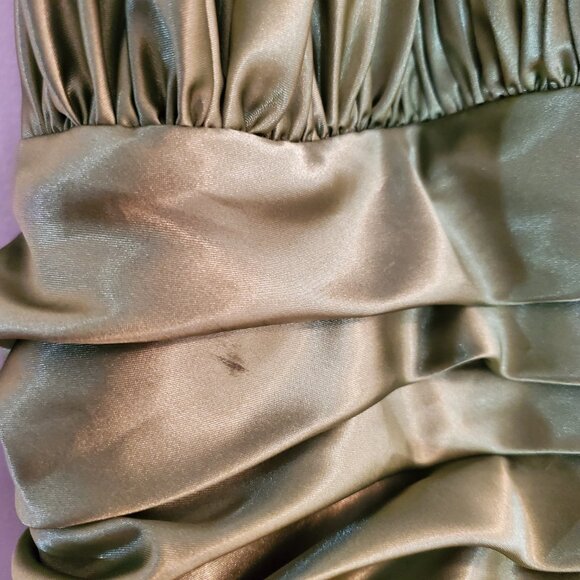 VINTAGE DROP-DEAD GORGEOUS CHARTREUSE EVENING DRESS - Picture 6 of 6